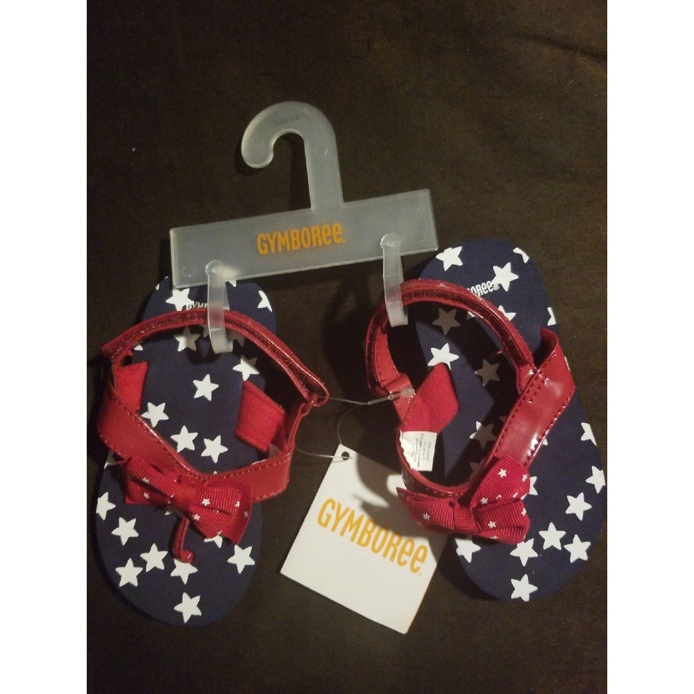 Gymboree 4th of July flip flops 5 6 nwt
